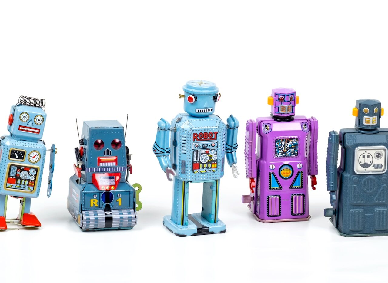 blue and purple robot toy